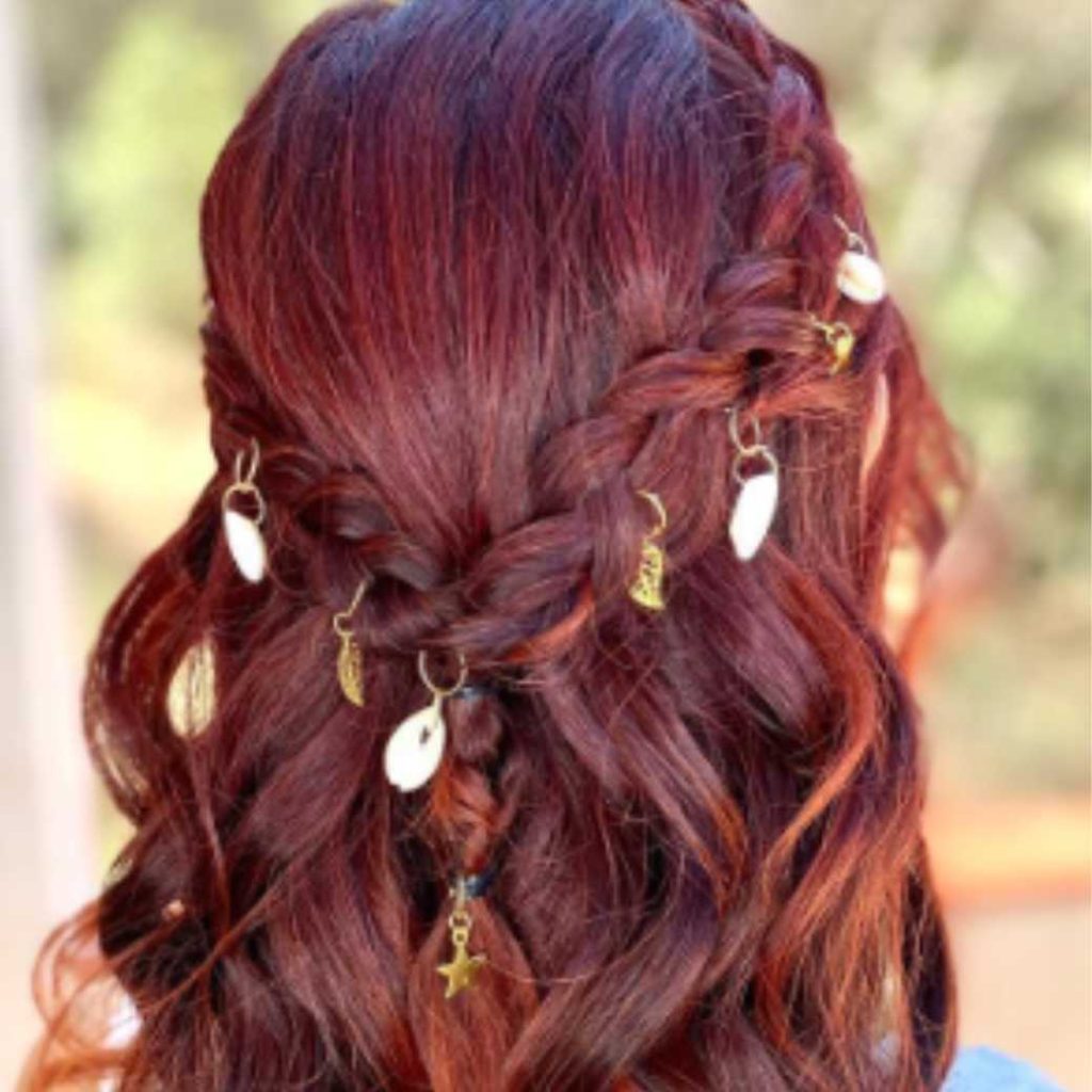 Peinado para novia en cabello suelto
